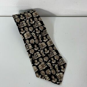 Museum Artifacts All Silk Made in USA Necktie Mens Greek Discobolus Athens